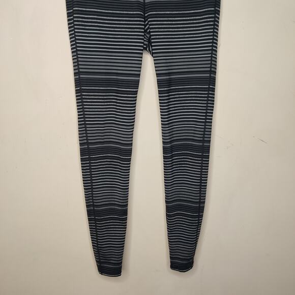 Athleta Chaturanga Tight Striped Black Grey - Picture 2 of 9